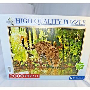 Vintage Clementoni Leopard Jigsaw Puzzle 2000 Pieces, High Quality Complete